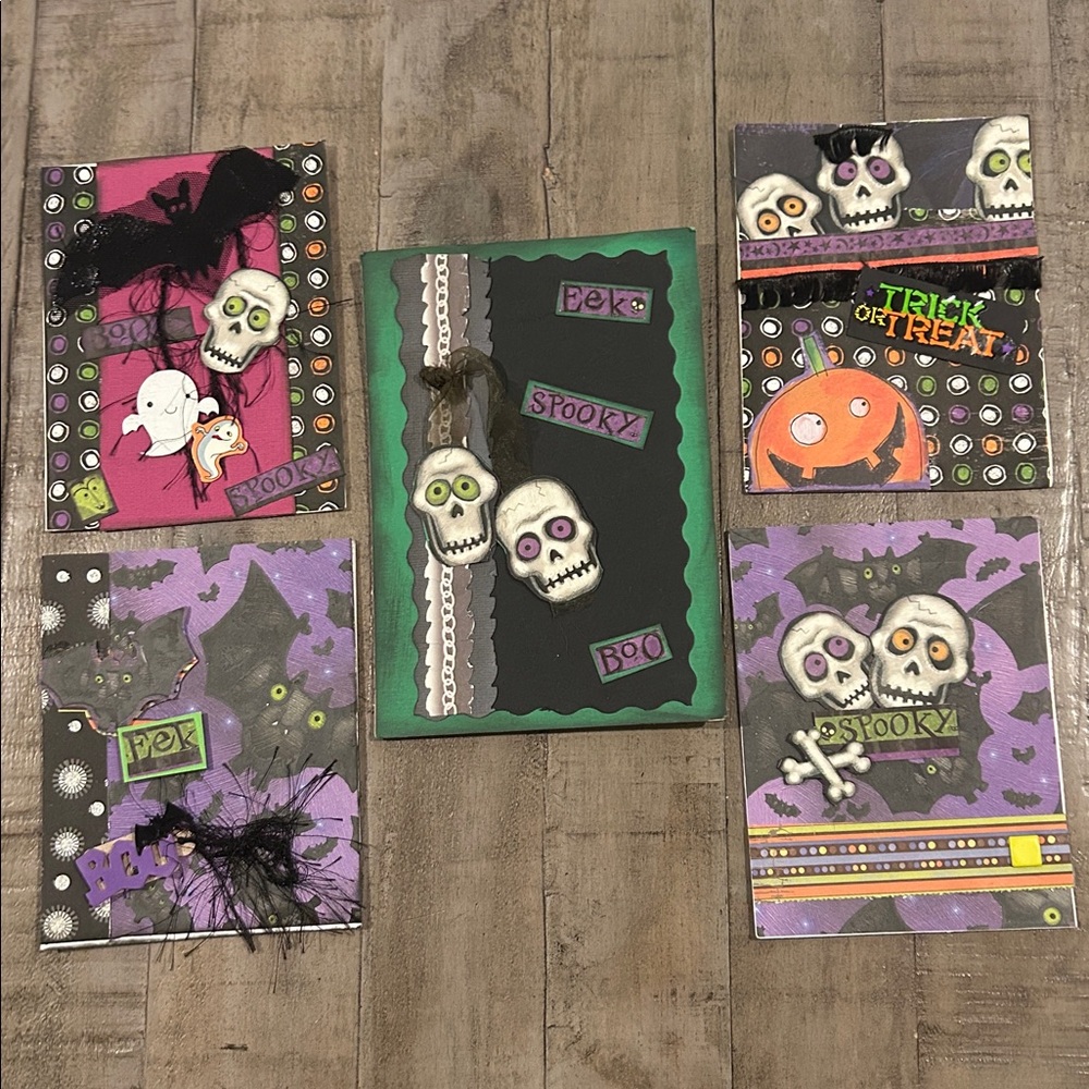 Handmade Spooky Halloween Cards Fun 3D Accents Blank Inside Variety of Designs